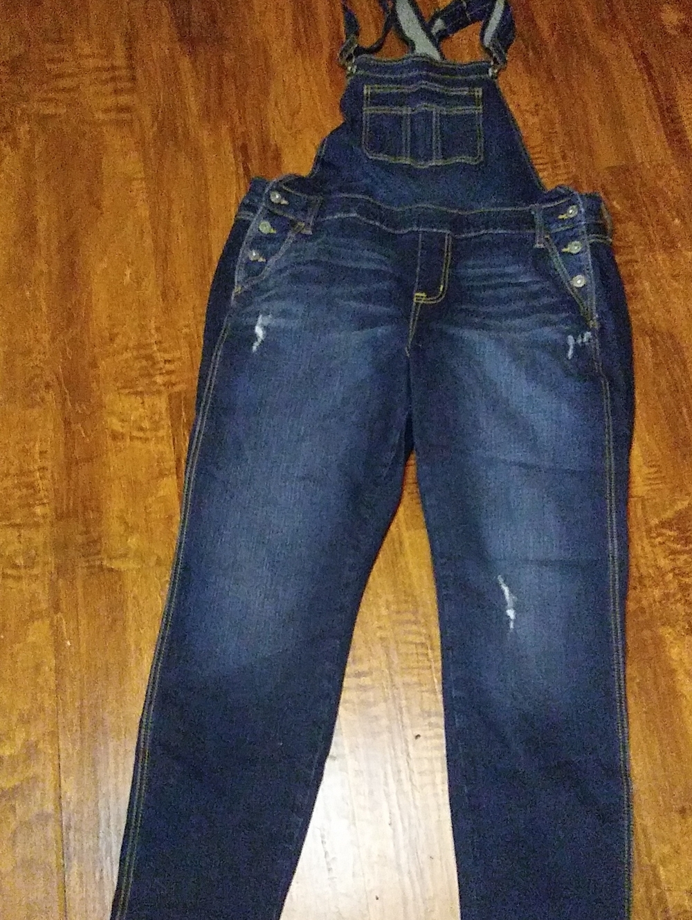 torrid Dark Blue Distressed Denim Overalls